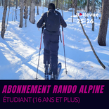 Abonnement rando alpine (Non-résident) - Étudiant (16 ans et plus)