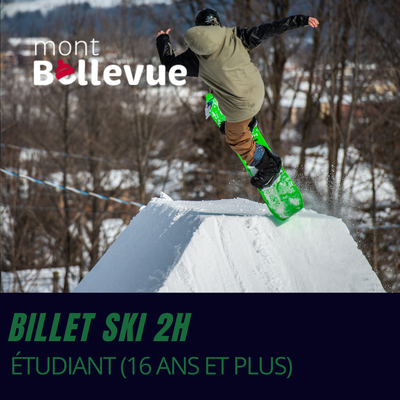 Billet ski 2 h (Non-résident) - Étudiant (16 ans et plus)