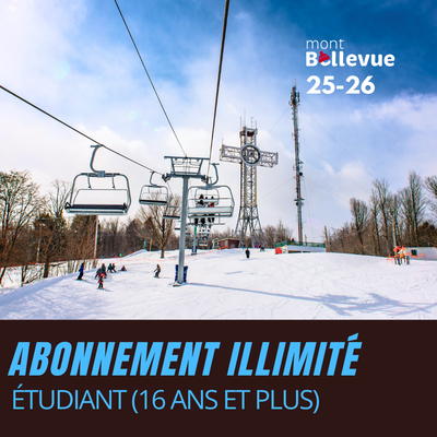 Abonnement illimité (Résident) - Étudiant (16 ans et plus)