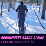 Abonnement rando alpine (Résident) - Étudiant (16 ans et plus)