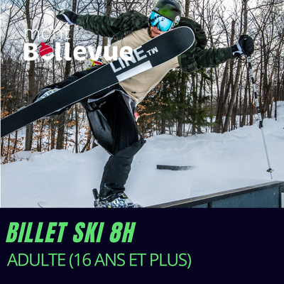 Billet ski 8 h (Résident) - Adulte (16 ans et plus)